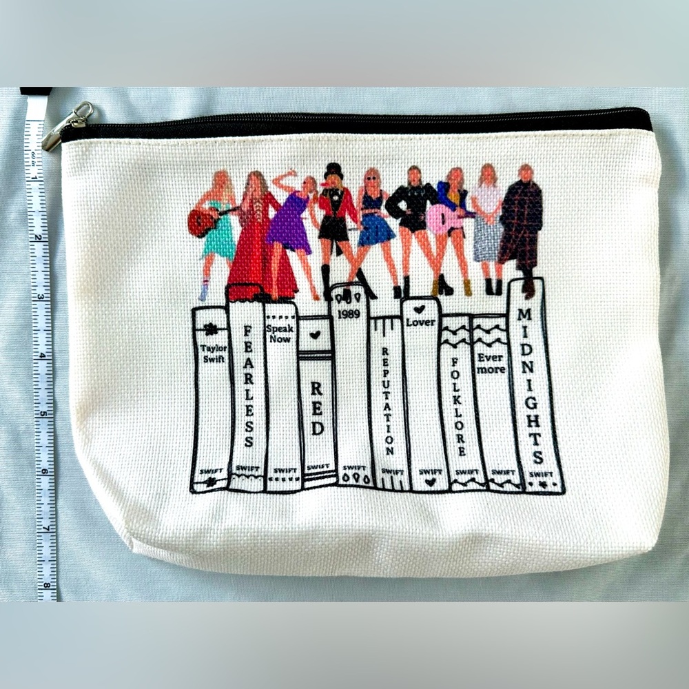Taylor Swift Inspired Eras Books Graphic Zipper Pouch 10” x 7.5” Cosmetic Bag - Picture 5 of 5